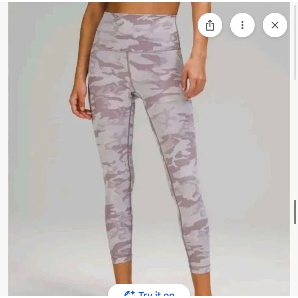 Lululemon Wunder Under High Rise 25"Leggings 4 Incognito Camo Jacquard Iced Iris